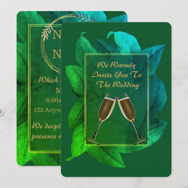 Invitación de boda Magnolia (Anverso / Reverso)
