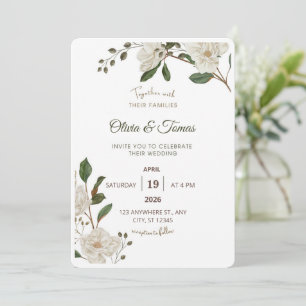 Invitación de boda Magnolia Verde