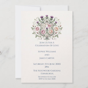 Invitación de boda mandala floral rosa