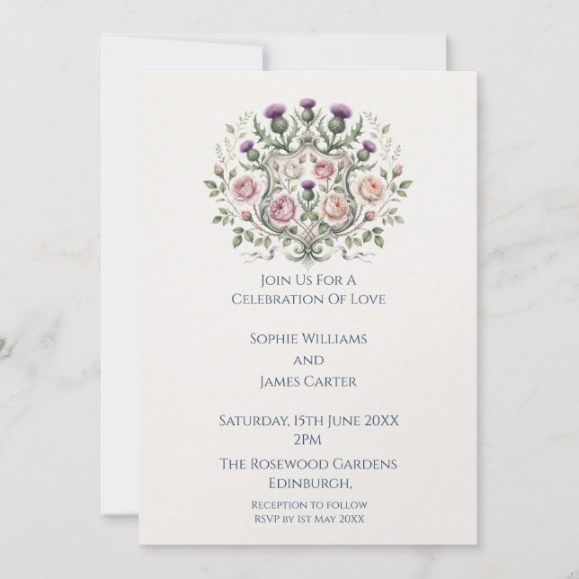 Invitación de boda mandala floral rosa (Anverso)