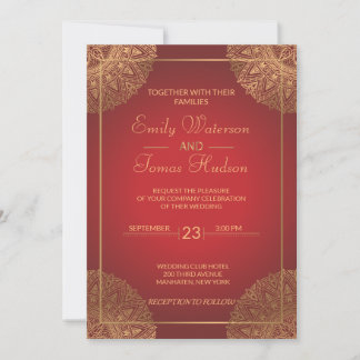 Invitación de boda Mandala Gold