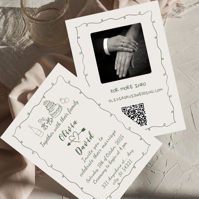 Invitación de Boda manuscrito de dibujo humorístic (Subido por el creador)