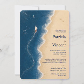 Invitación de boda Mar-Cielo Navega Lejos