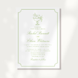 Invitación de Boda Marco Elegante Verde Cítrico