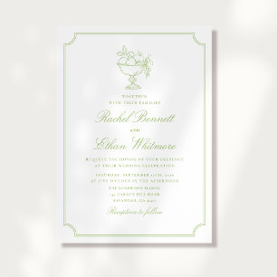 Invitación de Boda Marco Elegante Verde Cítrico