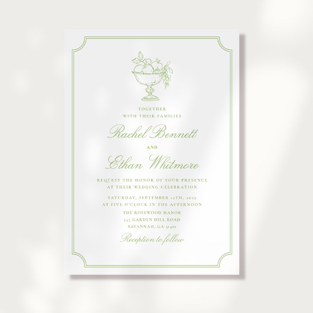 Invitación de Boda Marco Elegante Verde Cítrico (Subido por el creador)