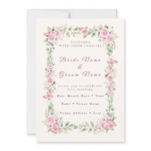 Invitación de boda mariposa rosa boho - Acuarela