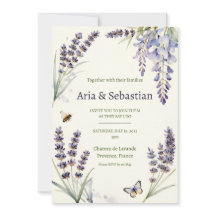 Invitación de Boda Mariposa Wisteria Lavanda Prove