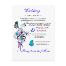 Invitación de Boda Mariposas y Margaritas Azules