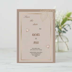 invitación de boda marrón