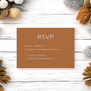 Invitación de boda marrón personalizada de otoño