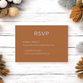 Invitación de boda marrón personalizada de otoño