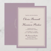 Invitación de boda Mauve Old Money