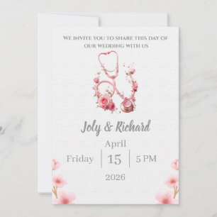 invitación de boda médica