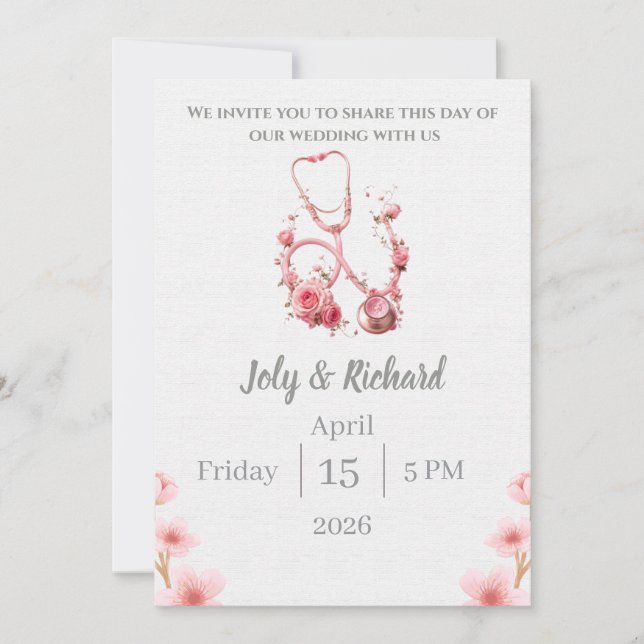 invitación de boda médica (Anverso)