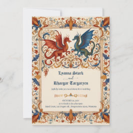 Invitación de boda medieval, manuscrito antiguo