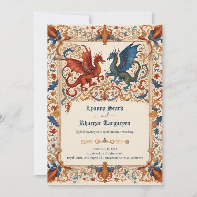 Invitación de boda medieval, manuscrito antiguo (Anverso)