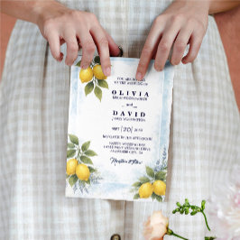 Invitación de Boda Mediterránea con Limón y Lavand