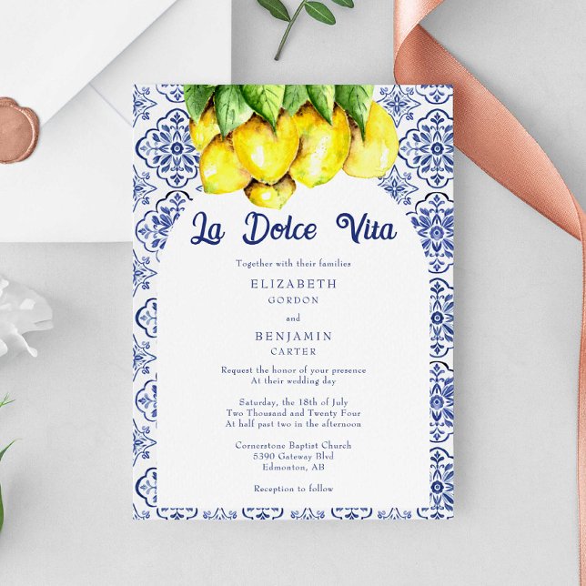 Invitación de Boda Mediterránea Lemon La Dolce Vit (Subido por el creador)