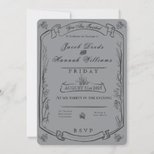 Invitación de boda melancólica del bosque gótico