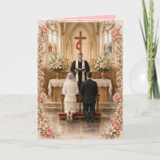 Invitación de boda metodista Cruz y Llama Rosa