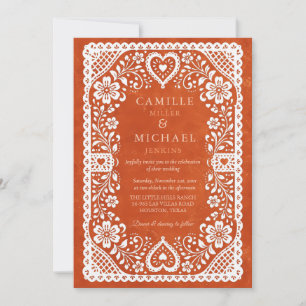 Invitación de Boda Mexicana de Terracota Rústica