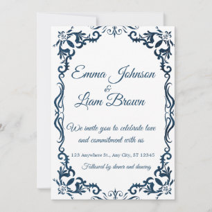Invitación de boda mexicana española de Talavera a