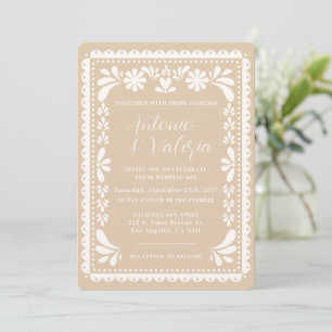 Invitación de Boda Mexicana Papel Picado Hacienda