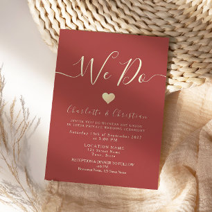Invitación de boda micro Romántico Rojo