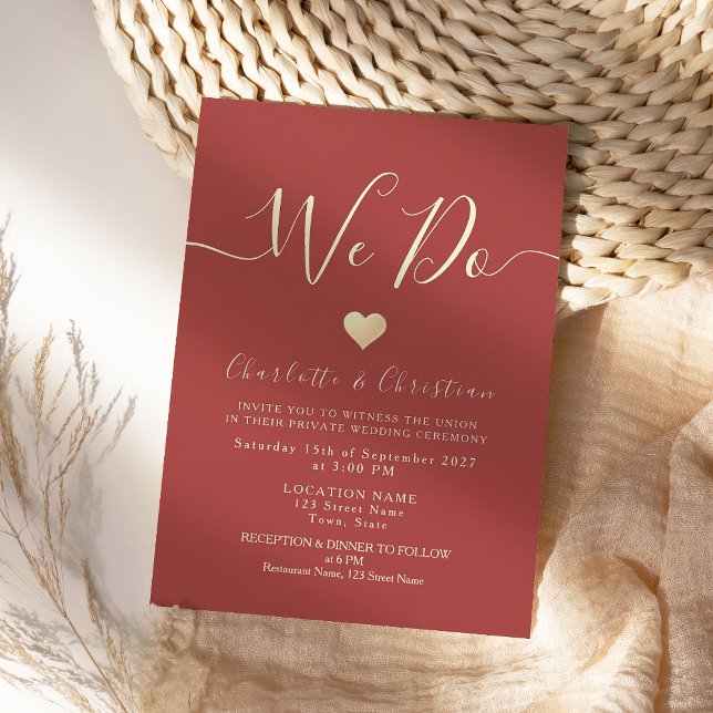 Invitación de boda micro Romántico Rojo (Subido por el creador)