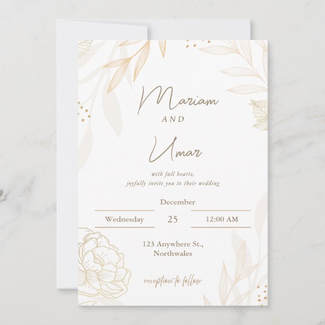 Invitación de boda minimal chic – Plantilla editab (Anverso)