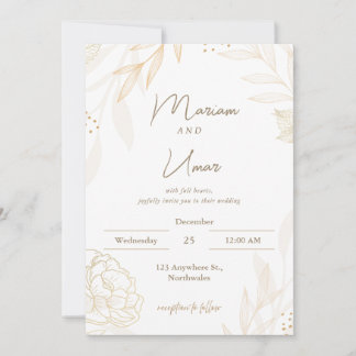 Invitación de boda minimal chic – Plantilla editab