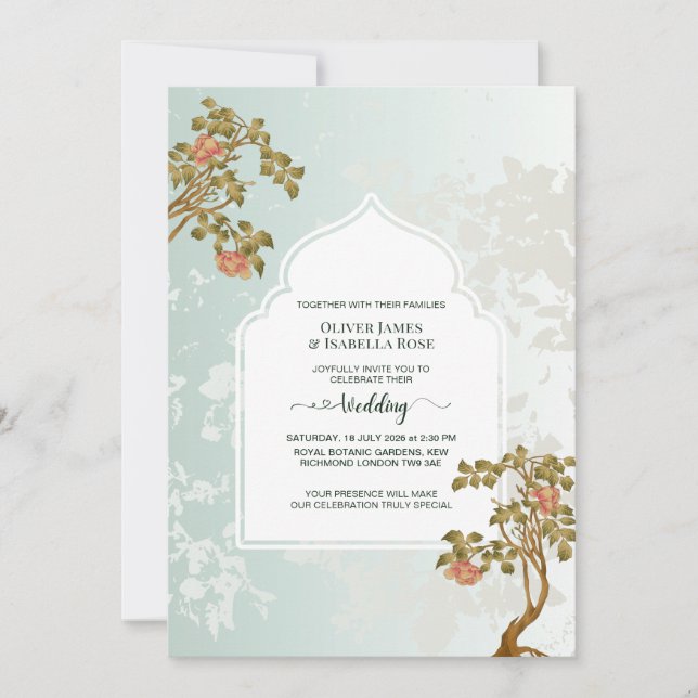 Invitación de Boda Minimal Elegancia | Perlescente (Anverso)