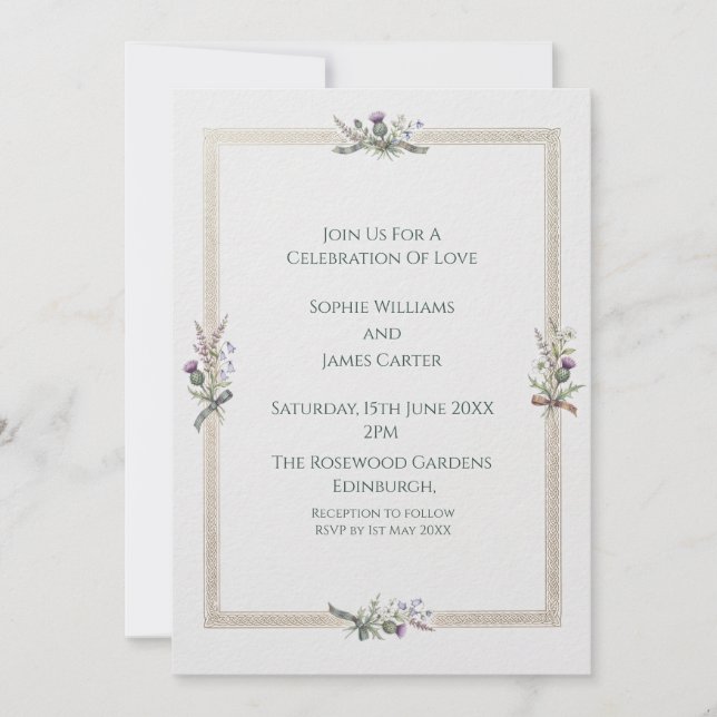 Invitación de Boda Minimal Heather (Anverso)