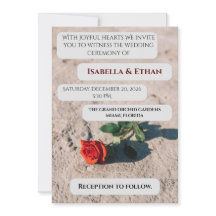 Invitación de boda Minimal Red Rose