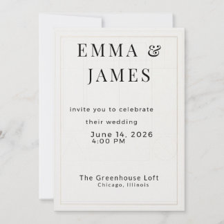 Invitación de boda minimalista