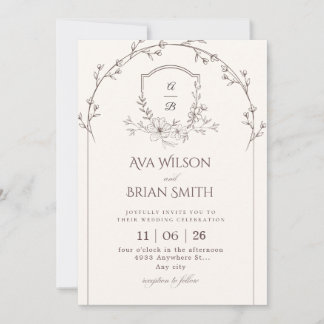 Invitación de boda minimalista