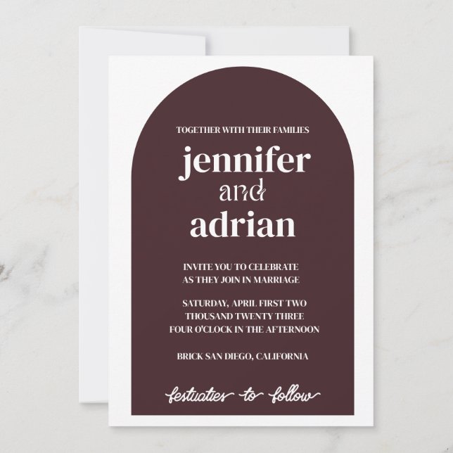 Invitación de Boda Minimalista (Reverso)