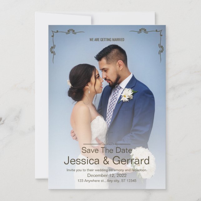invitación de boda minimalista (Anverso)