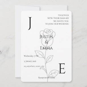 invitación de boda minimalista
