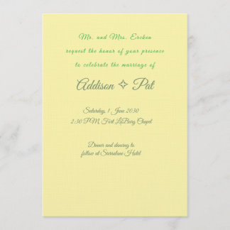 Invitación de Boda Minimalista Amarillo y Verde Sa