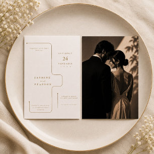 Invitación de boda minimalista arquitectónica
