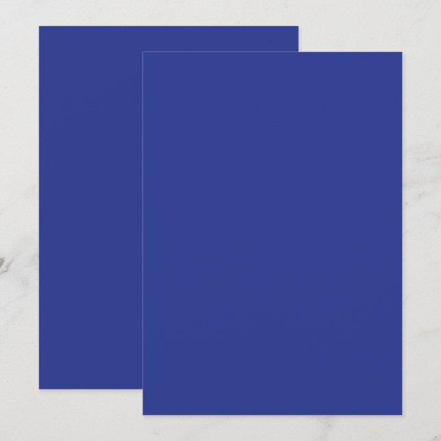 Invitación de boda minimalista audaz en azul profu (Anverso / Reverso)