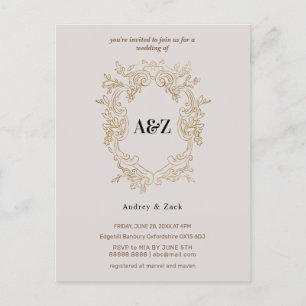 Invitación de boda minimalista beige