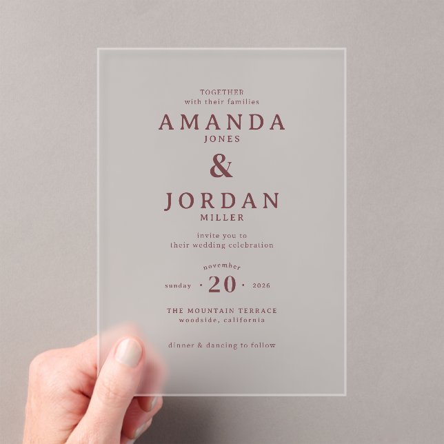 Invitación de boda minimalista beige elegante (Insitu (portátil))