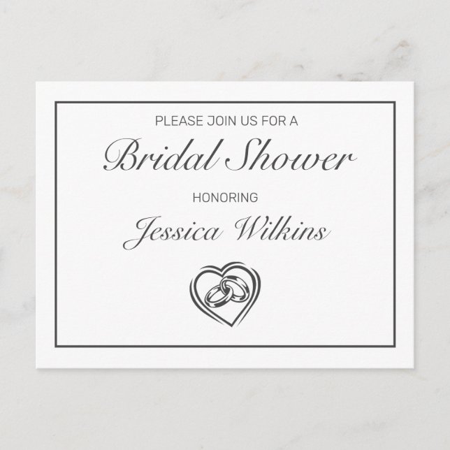 Invitación de boda minimalista blanca moderna (Anverso)