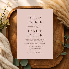Invitación de boda minimalista boho de terracota