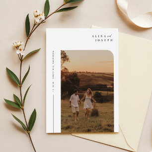 Invitación de boda minimalista boho moderna