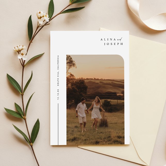 Invitación de boda minimalista boho moderna (Subido por el creador)
