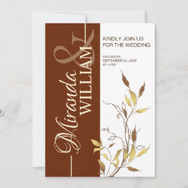 Invitación de boda minimalista botánica de terraco
